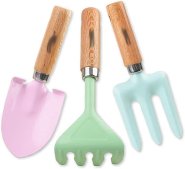 Gardening Tools For Digging - Tuin gereedschapset 3-delig metaal handspaan hark