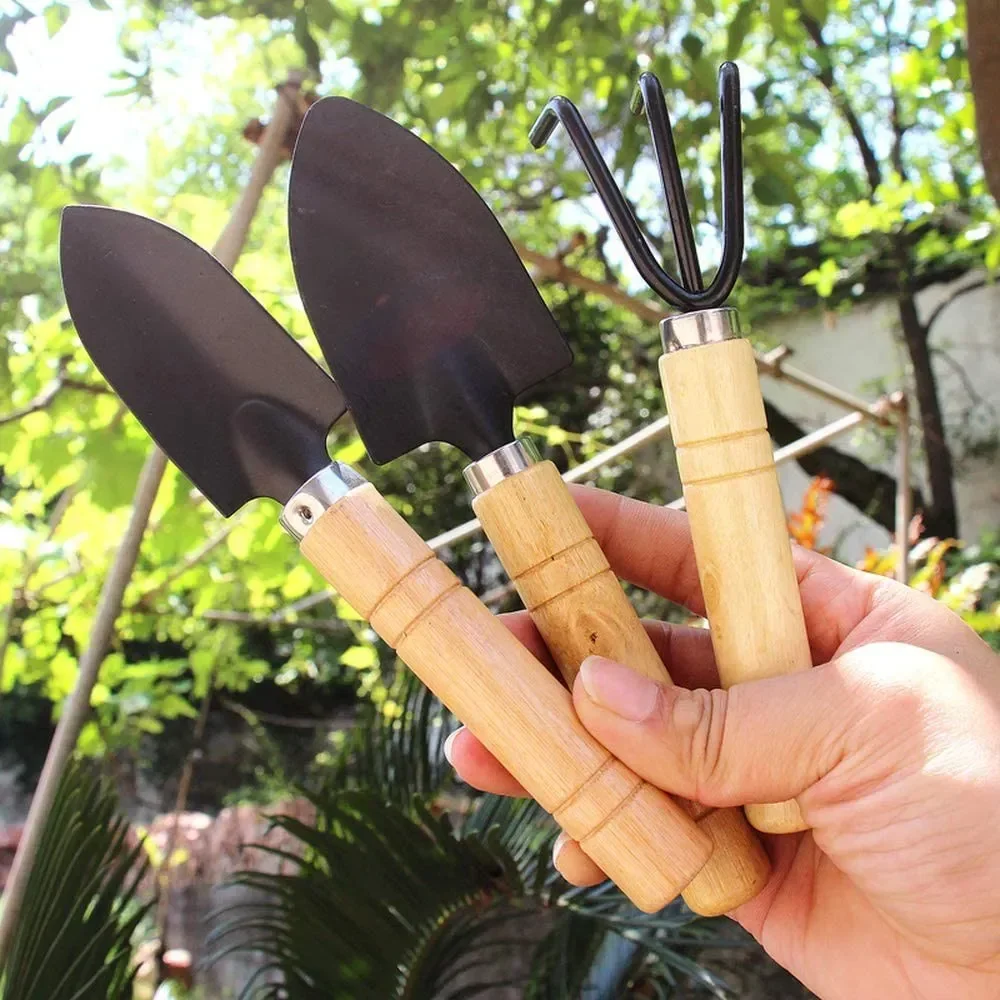 Gardening Tools Vegetables - 3-delige mini-tuinset, klein formaat, voor binnenplanten,