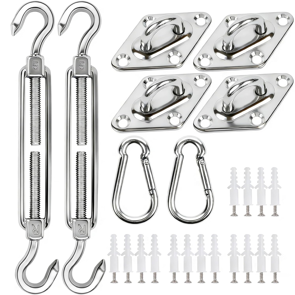 Gardening Tools Australia - Roestvrijstalen zonneschermzeil installatiebevestigingsset Heavy Duty campingtent