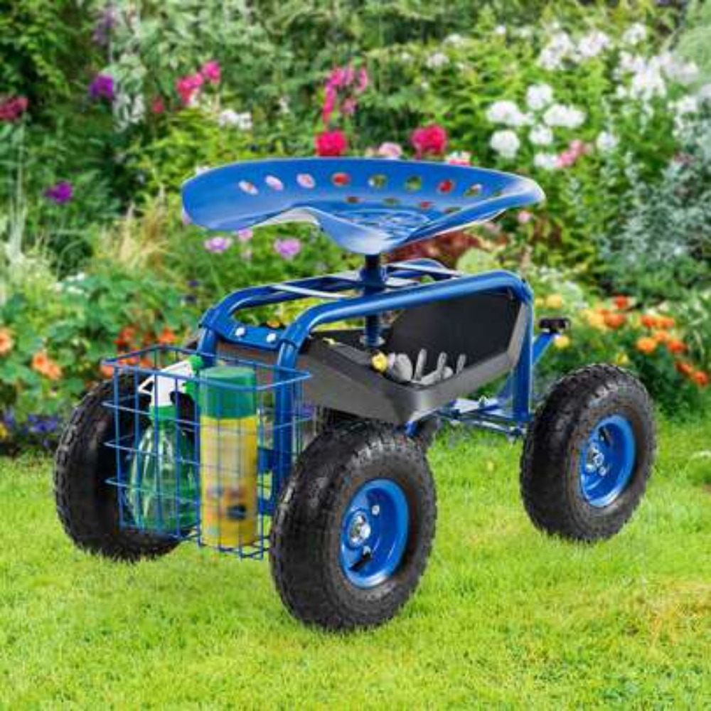 Gardening Tools For Seniors - Tuinwagen met rollende werkstoel, gereedschapsbak en