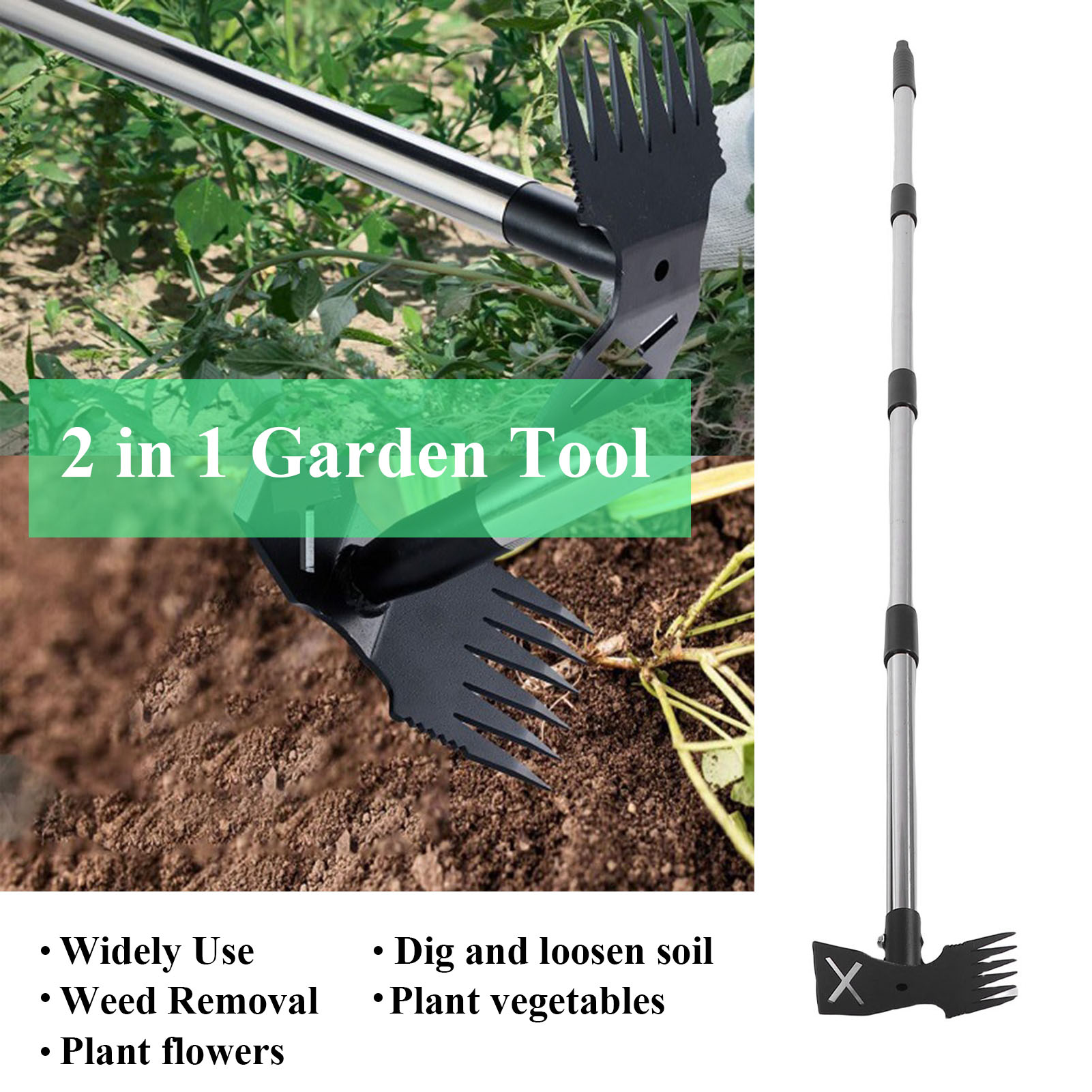 Weed Puller - 5-delige onkruidtrekker met lange steel, 60
