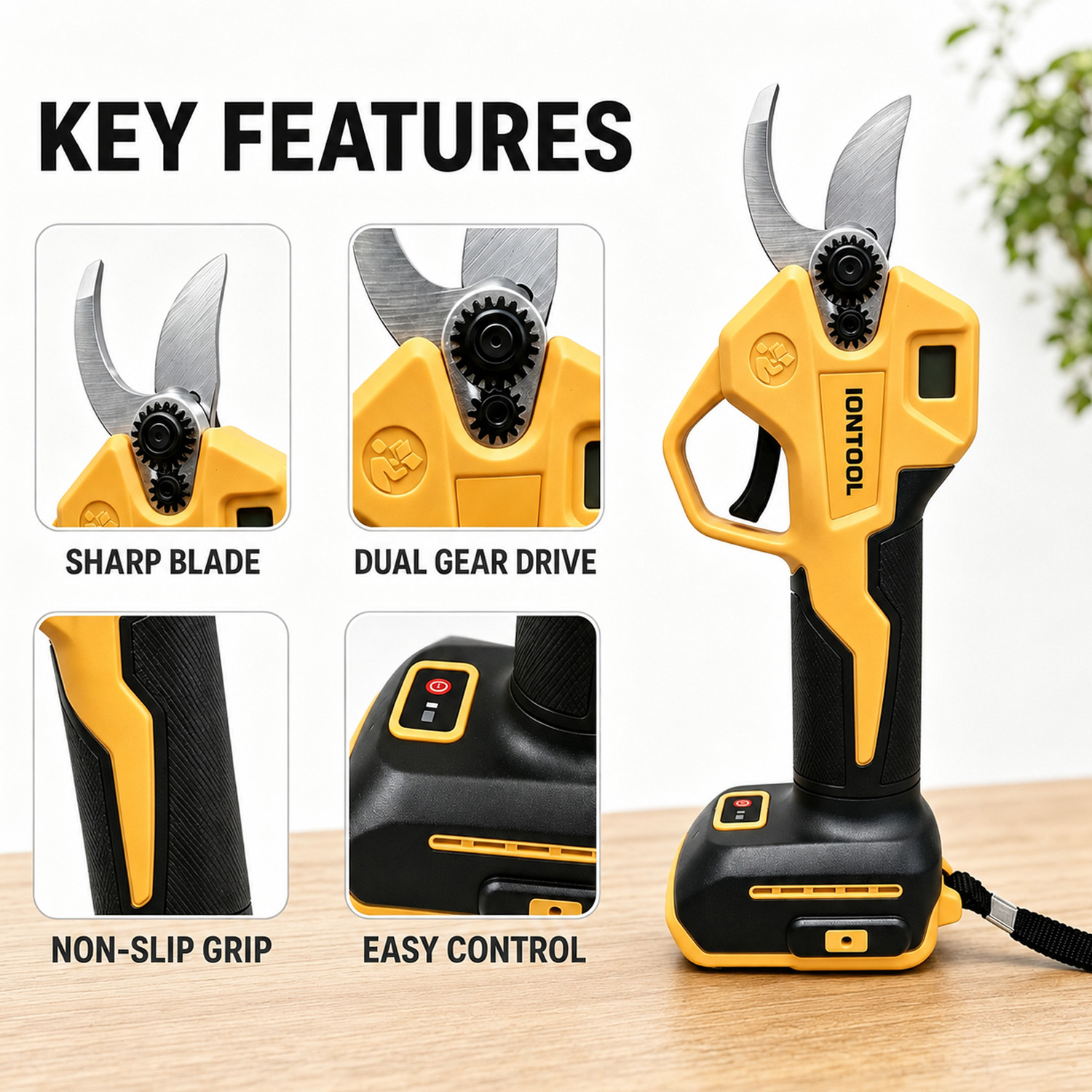 IONTOOL Gele Draadloze Snoeisc - Gardening Tools Yellow recensie en prijs